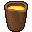 Small Ceramic Crucible with Molten Glass